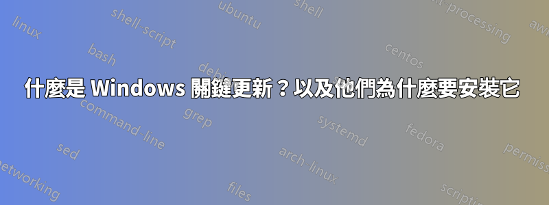 什麼是 Windows 關鍵更新？以及他們為什麼要安裝它