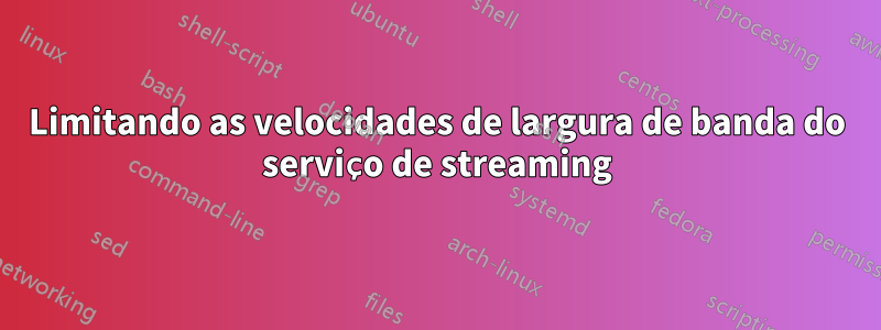 Limitando as velocidades de largura de banda do serviço de streaming