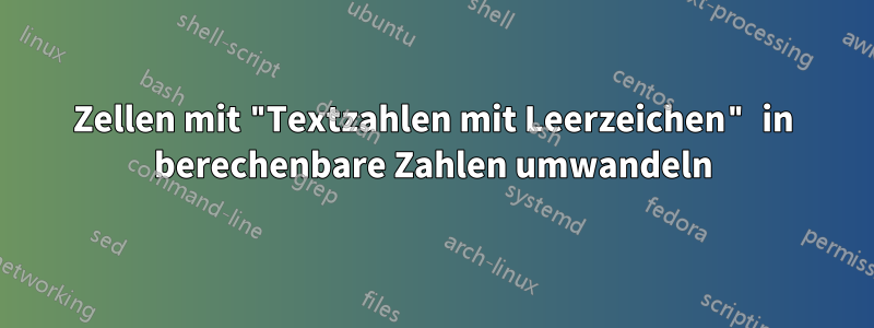 Zellen mit "Textzahlen mit Leerzeichen" in berechenbare Zahlen umwandeln