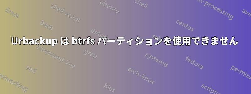 Urbackup は btrfs パーティションを使用できません