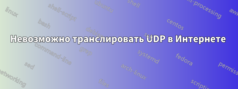 Невозможно транслировать UDP в Интернете