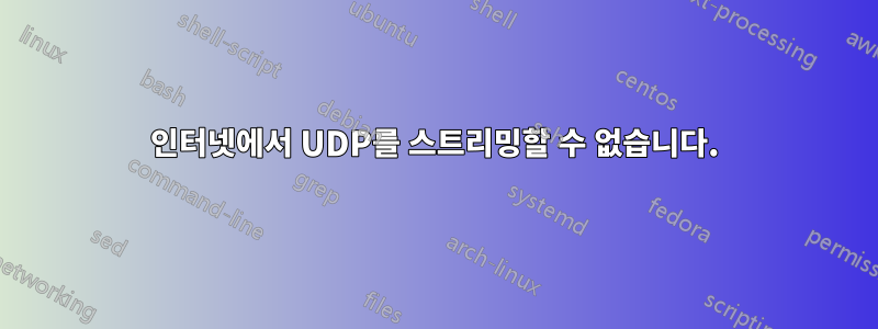 인터넷에서 UDP를 스트리밍할 수 없습니다.