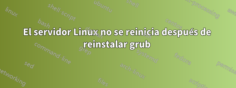 El servidor Linux no se reinicia después de reinstalar grub