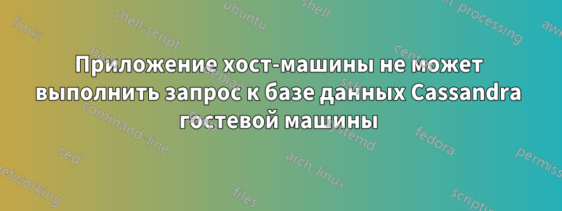 Приложение хост-машины не может выполнить запрос к базе данных Cassandra гостевой машины