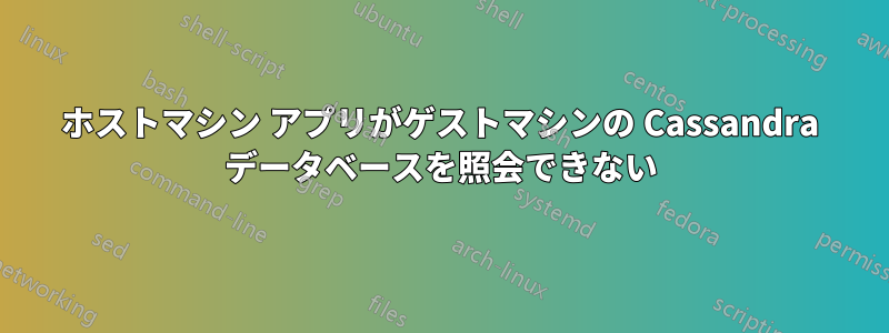 ホストマシン アプリがゲストマシンの Cassandra データベースを照会できない