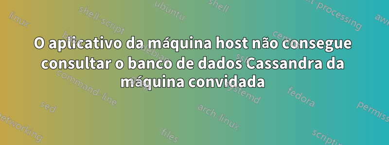 O aplicativo da máquina host não consegue consultar o banco de dados Cassandra da máquina convidada