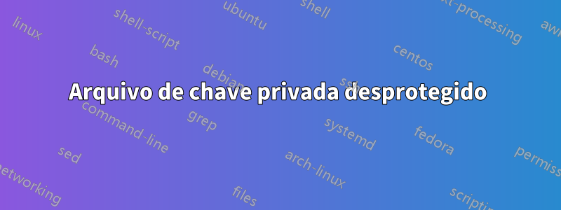 Arquivo de chave privada desprotegido