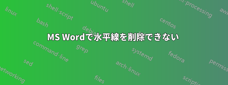 MS Wordで水平線を削除できない