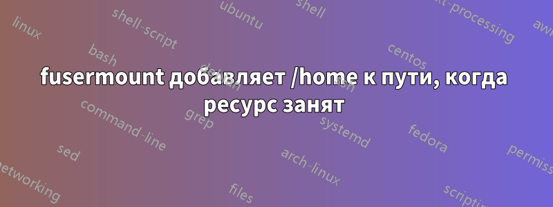 fusermount добавляет /home к пути, когда ресурс занят