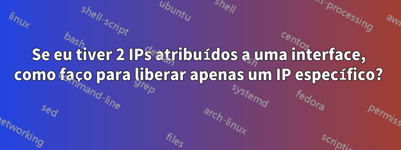 Se eu tiver 2 IPs atribuídos a uma interface, como faço para liberar apenas um IP específico?