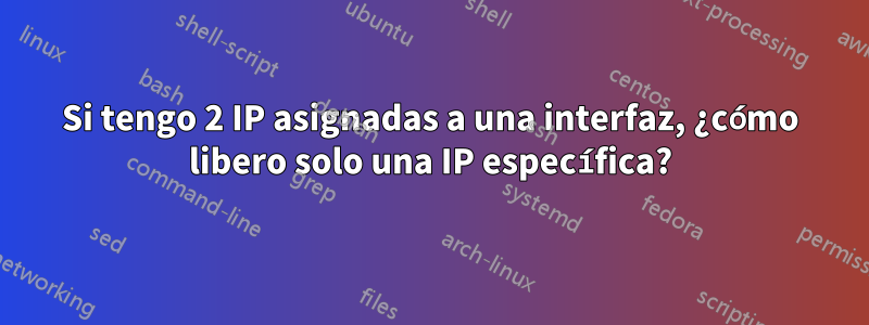 Si tengo 2 IP asignadas a una interfaz, ¿cómo libero solo una IP específica?