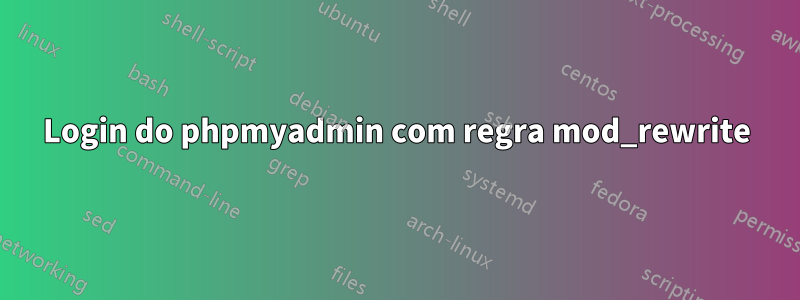 Login do phpmyadmin com regra mod_rewrite