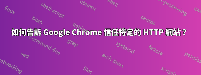 如何告訴 Google Chrome 信任特定的 HTTP 網站？