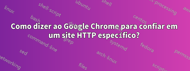 Como dizer ao Google Chrome para confiar em um site HTTP específico?