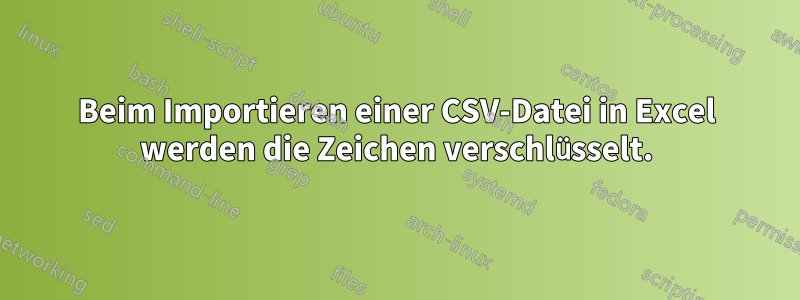 Beim Importieren einer CSV-Datei in Excel werden die Zeichen verschlüsselt.