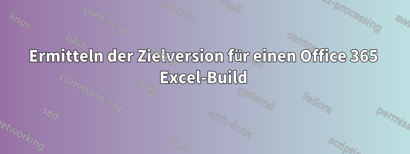 Ermitteln der Zielversion für einen Office 365 Excel-Build