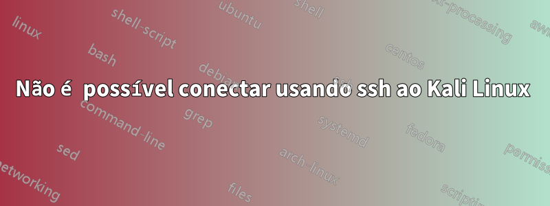 Não é possível conectar usando ssh ao Kali Linux