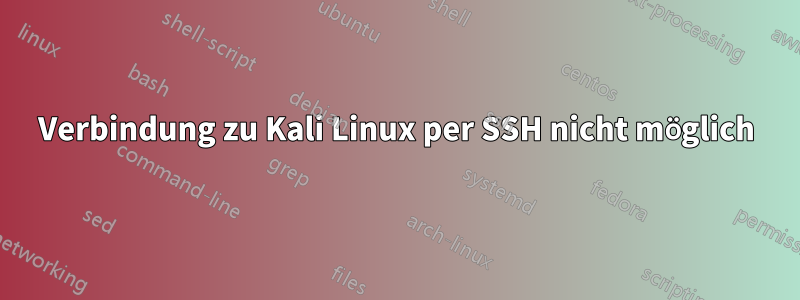 Verbindung zu Kali Linux per SSH nicht möglich