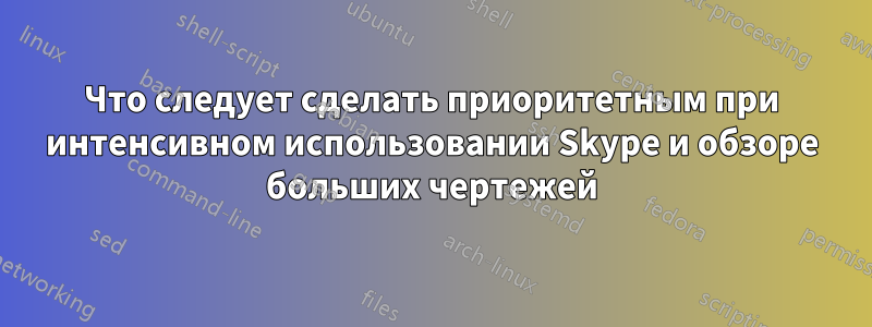 Что следует сделать приоритетным при интенсивном использовании Skype и обзоре больших чертежей
