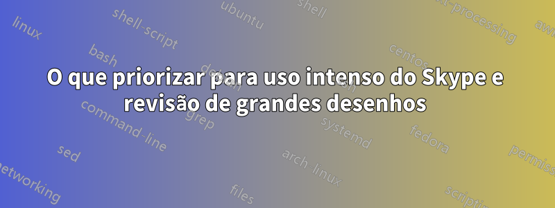 O que priorizar para uso intenso do Skype e revisão de grandes desenhos