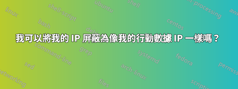 我可以將我的 IP 屏蔽為像我的行動數據 IP 一樣嗎？