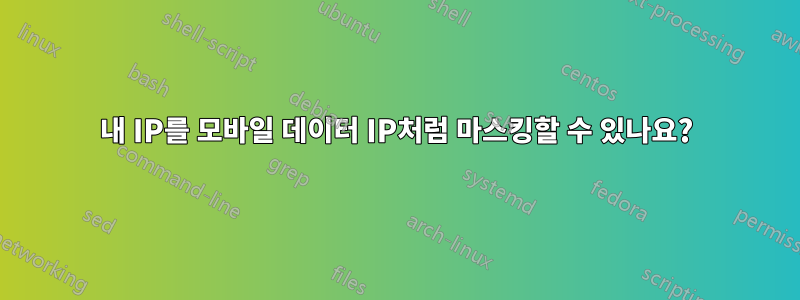 내 IP를 모바일 데이터 IP처럼 마스킹할 수 있나요?