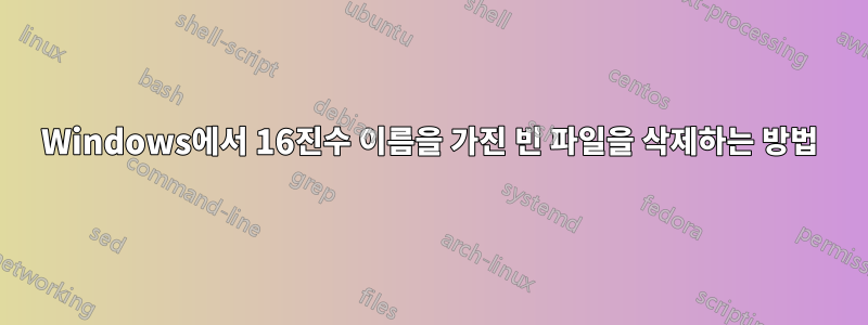 Windows에서 16진수 이름을 가진 빈 파일을 삭제하는 방법