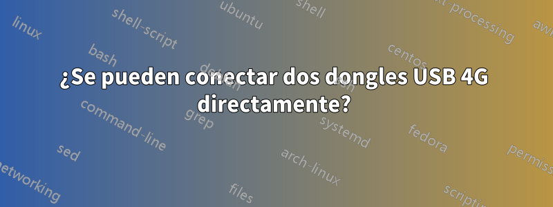 ¿Se pueden conectar dos dongles USB 4G directamente?