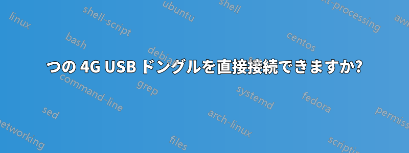 2 つの 4G USB ドングルを直接接続できますか?