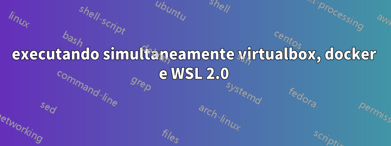 executando simultaneamente virtualbox, docker e WSL 2.0