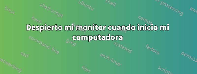 Despierto mi monitor cuando inicio mi computadora
