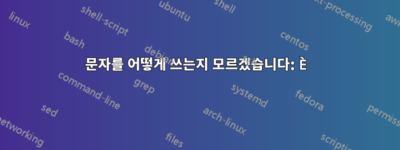 문자를 어떻게 쓰는지 모르겠습니다: È