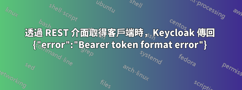透過 REST 介面取得客戶端時，Keycloak 傳回 {"error":"Bearer token format error"}