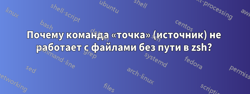 Почему команда «точка» (источник) не работает с файлами без пути в zsh?