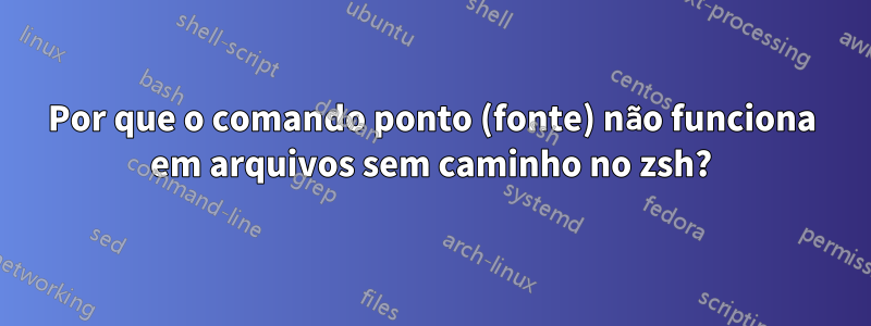 Por que o comando ponto (fonte) não funciona em arquivos sem caminho no zsh?