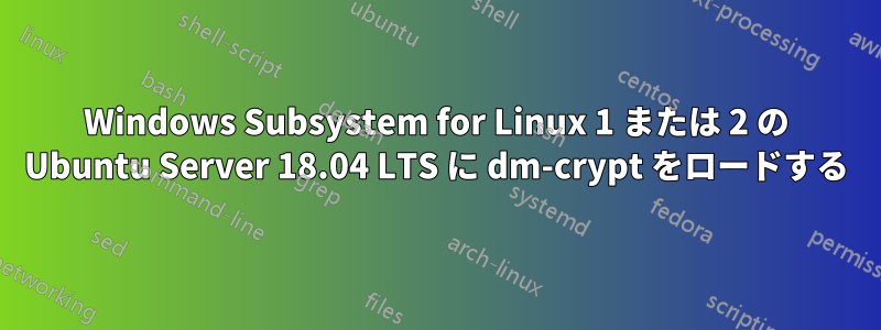 Windows Subsystem for Linux 1 または 2 の Ubuntu Server 18.04 LTS に dm-crypt をロードする