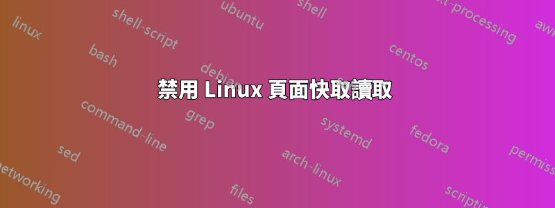 禁用 Linux 頁面快取讀取