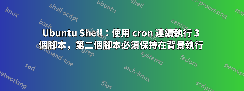 Ubuntu Shell：使用 cron 連續執行 3 個腳本，第二個腳本必須保持在背景執行