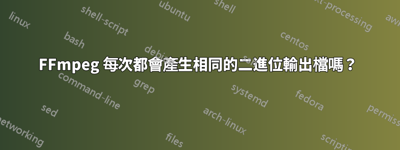 FFmpeg 每次都會產生相同的二進位輸出檔嗎？