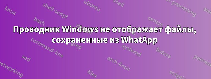 Проводник Windows не отображает файлы, сохраненные из WhatApp
