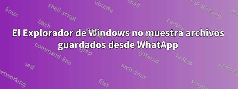 El Explorador de Windows no muestra archivos guardados desde WhatApp