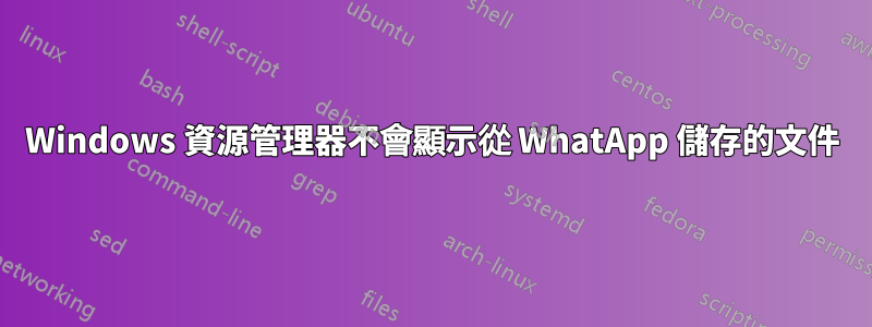 Windows 資源管理器不會顯示從 WhatApp 儲存的文件