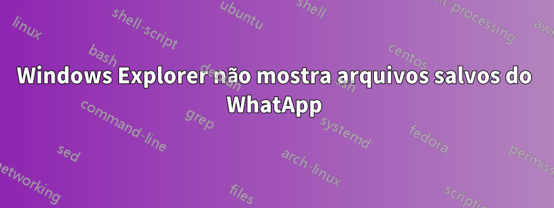 Windows Explorer não mostra arquivos salvos do WhatApp