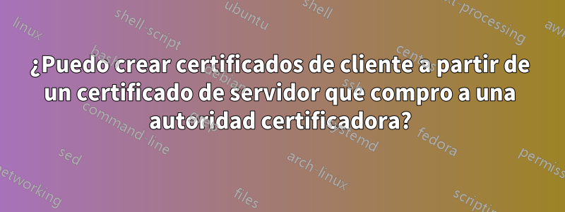 ¿Puedo crear certificados de cliente a partir de un certificado de servidor que compro a una autoridad certificadora?