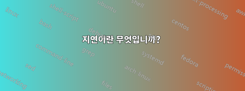 지연이란 무엇입니까?