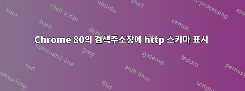Chrome 80의 검색주소창에 http 스키마 표시