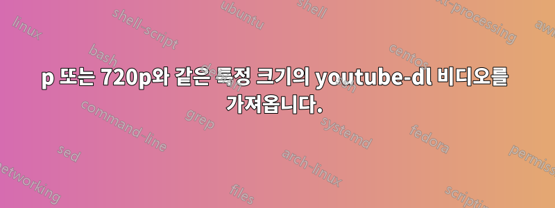 480p 또는 720p와 같은 특정 크기의 youtube-dl 비디오를 가져옵니다.