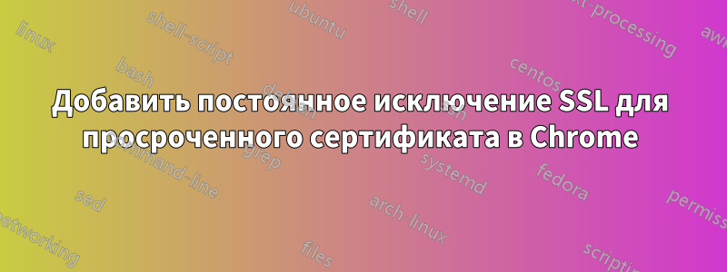 Добавить постоянное исключение SSL для просроченного сертификата в Chrome