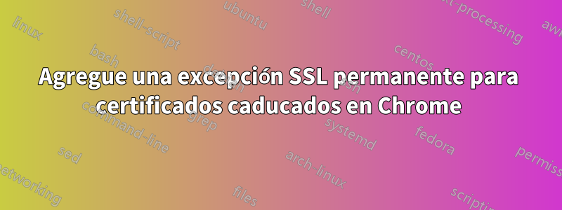 Agregue una excepción SSL permanente para certificados caducados en Chrome