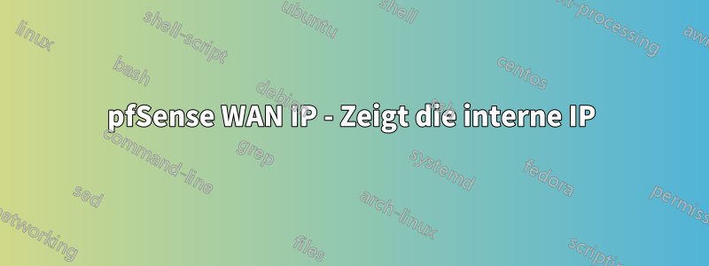 pfSense WAN IP - Zeigt die interne IP